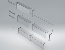 Load image into Gallery viewer, Assembly, Sneeze Guard Bistro w/ Top Shelf Base "Starter", 4'