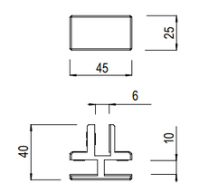 Load image into Gallery viewer, Glass Connector, Sneeze Guard, 1/4" (6mm) Top Clamp for Upper Shelf "Cover" w/ Partition 414.4002.11