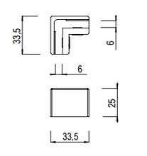 Load image into Gallery viewer, Glass Connector, Sneeze Guard, 1/4" (6mm) Corner Clamp for Side Return 414.4005.11