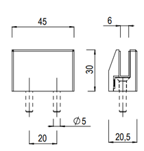 Load image into Gallery viewer, Glass Connector, Sneeze Guard, 1/4" (6mm) Bottom Clamp 414.4008.11