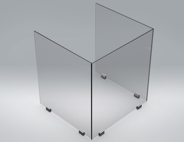 Glass Connector, Sneeze Guard, 3/8
